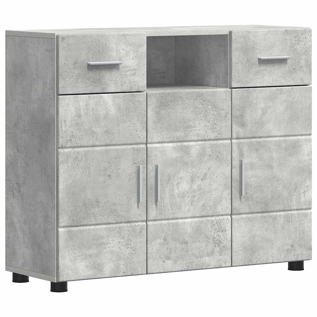 Sideboard mit Tür Betongrau 88.5 x 30.5 x 73 cm Holzwerkstoff
