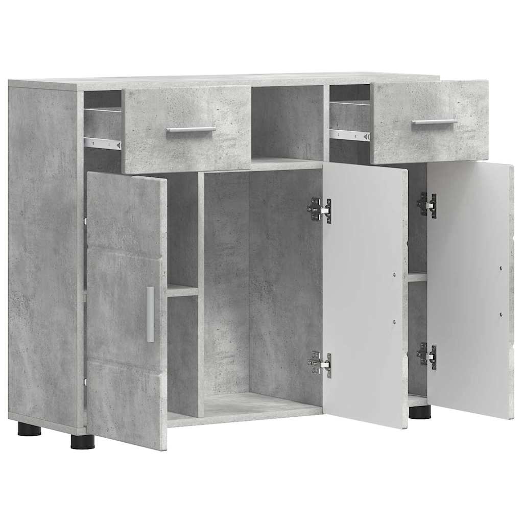 Sideboard mit Tür Betongrau 88.5 x 30.5 x 73 cm Holzwerkstoff