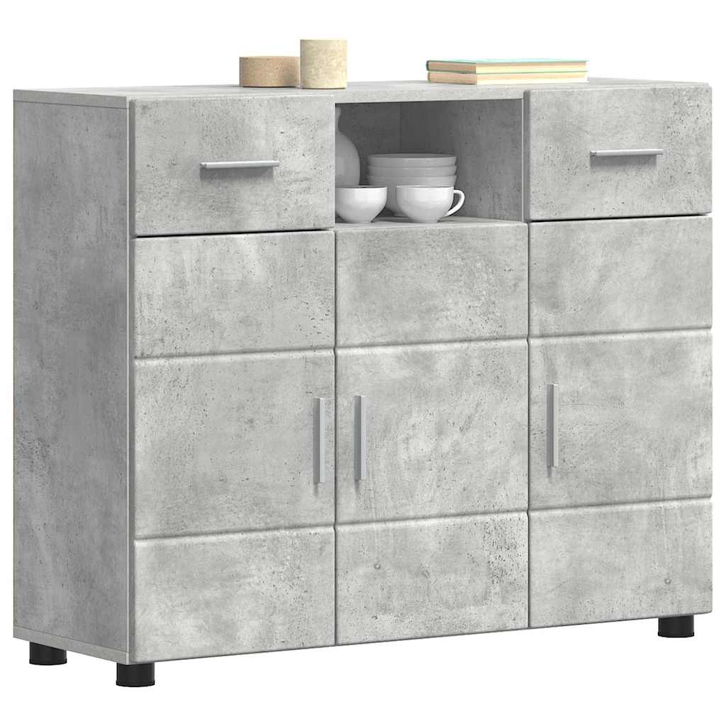 Sideboard mit Tür Betongrau 88.5 x 30.5 x 73 cm Holzwerkstoff