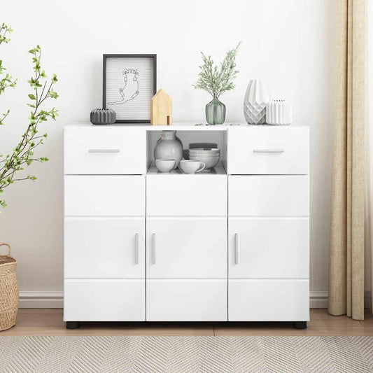 Sideboard Hochglanz-Weiß 88.5 x 30.5 x 73 cm Holzwerkstoff