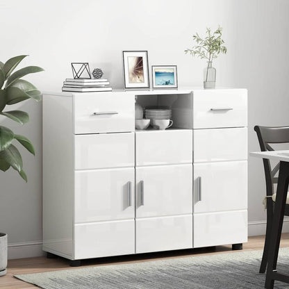 Sideboard Hochglanz-Weiß 88.5 x 30.5 x 73 cm Holzwerkstoff