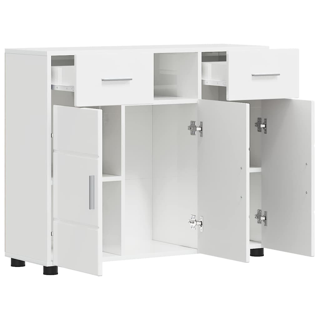 Sideboard Hochglanz-Weiß 88.5 x 30.5 x 73 cm Holzwerkstoff