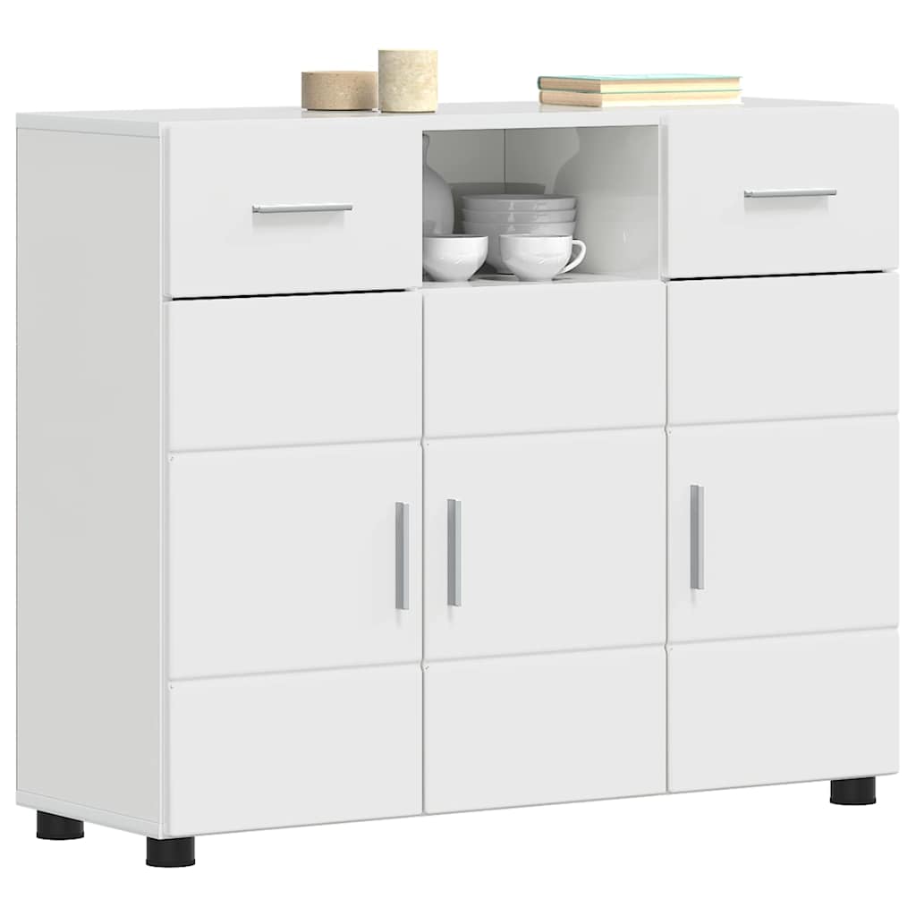 Sideboard Hochglanz-Weiß 88.5 x 30.5 x 73 cm Holzwerkstoff