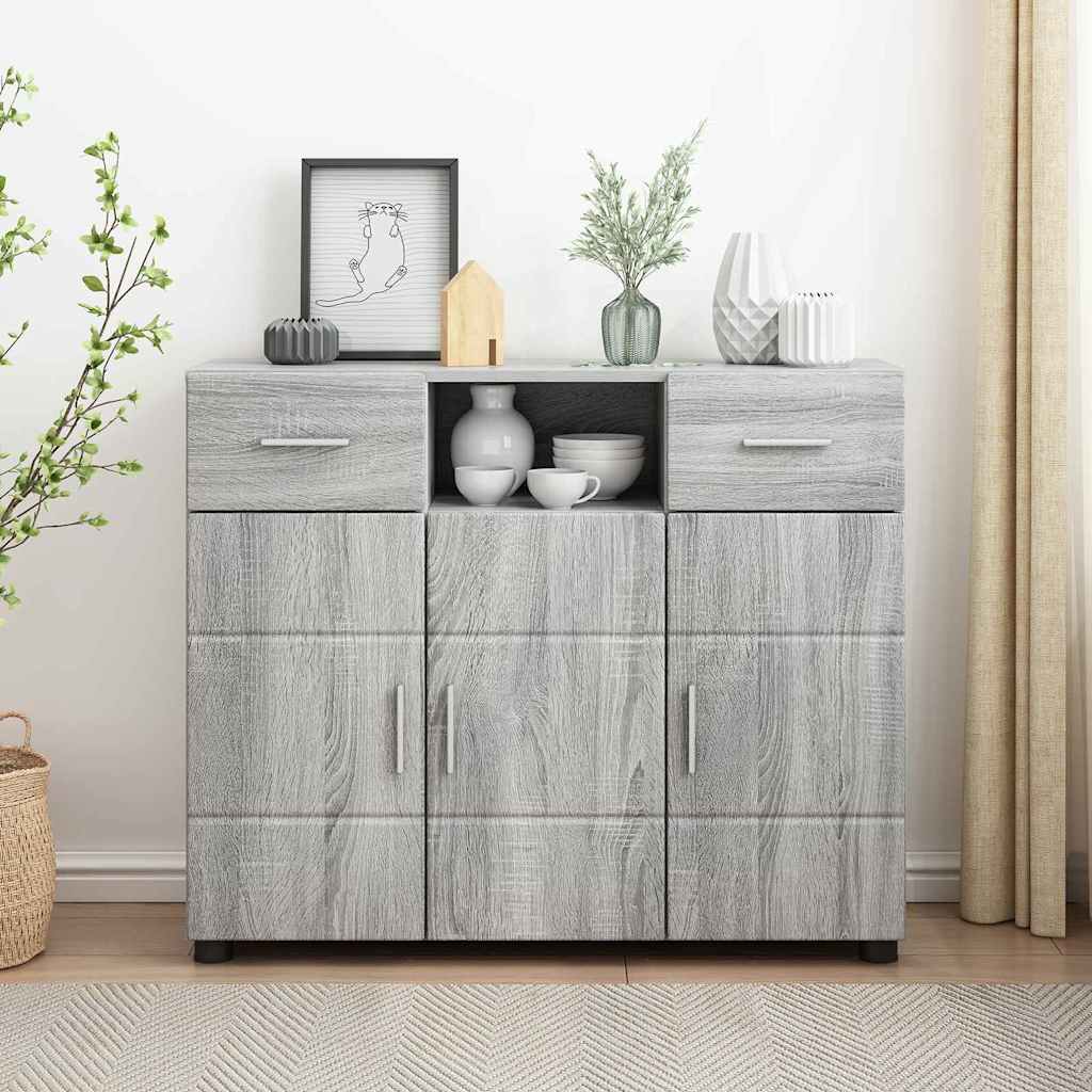 Sideboard mit Tür Grau Sonoma 88.5 x 30.5 x 73 cm Holzwerkstoff
