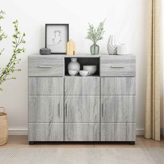 Sideboard mit Tür Grau Sonoma 88.5 x 30.5 x 73 cm Holzwerkstoff