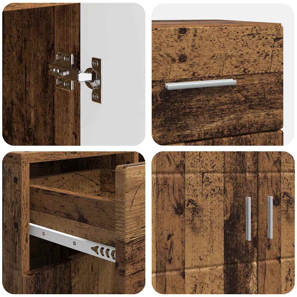 Sideboard mit Tür Altholz 88.5 x 30.5 x 73 cm Holzwerkstoff