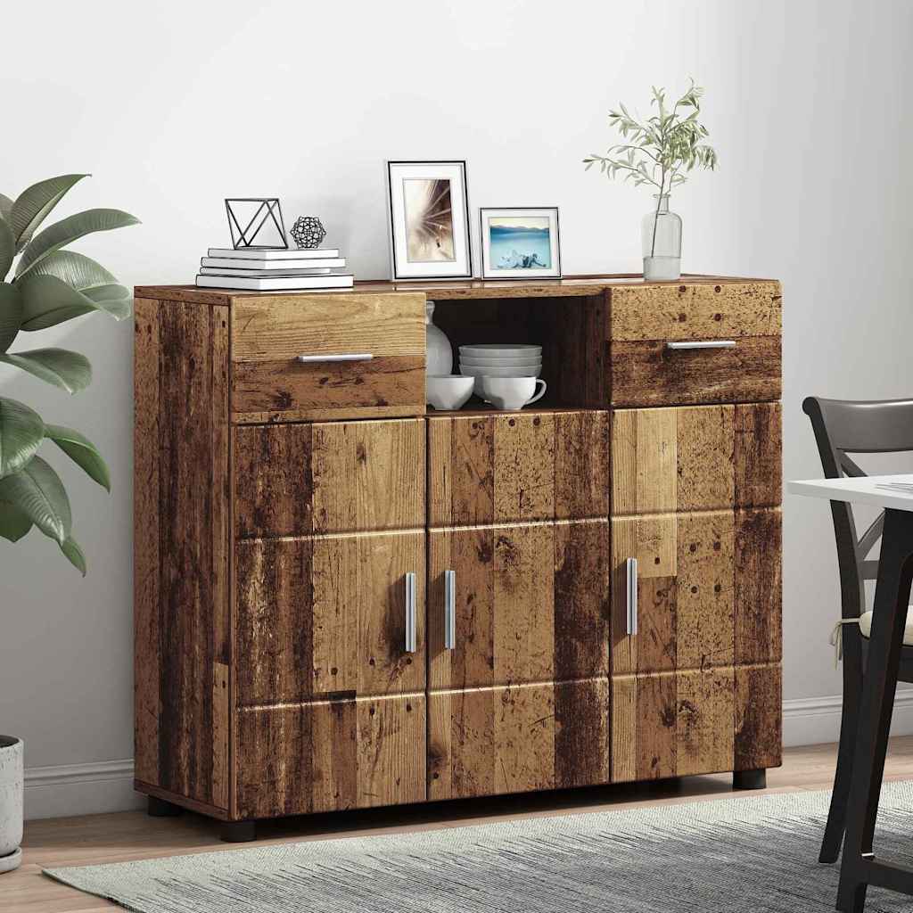Sideboard mit Tür Altholz 88.5 x 30.5 x 73 cm Holzwerkstoff