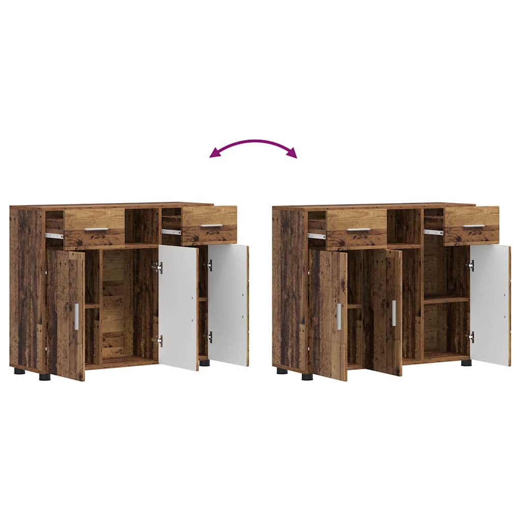 Sideboard mit Tür Altholz 88.5 x 30.5 x 73 cm Holzwerkstoff