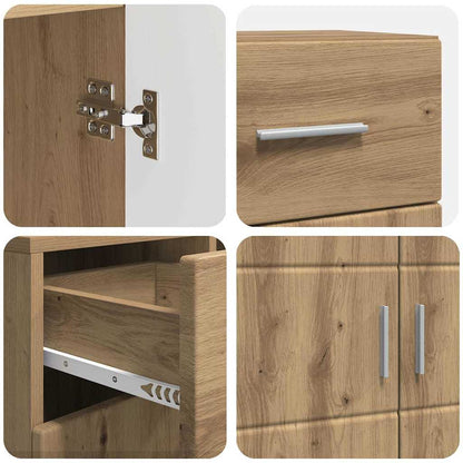 Sideboard Eiche handwerklich 88.5 x 30.5 x 73 cm Holzwerkstoff