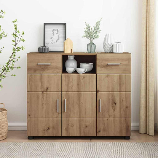 Sideboard Eiche handwerklich 88.5 x 30.5 x 73 cm Holzwerkstoff