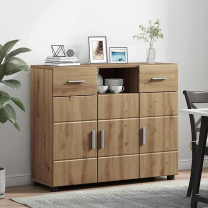 Sideboard Eiche handwerklich 88.5 x 30.5 x 73 cm Holzwerkstoff