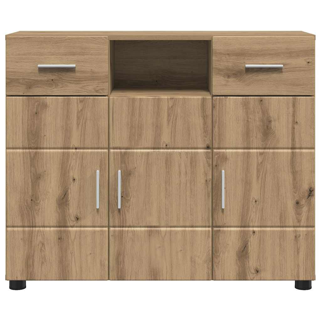 Sideboard Eiche handwerklich 88.5 x 30.5 x 73 cm Holzwerkstoff