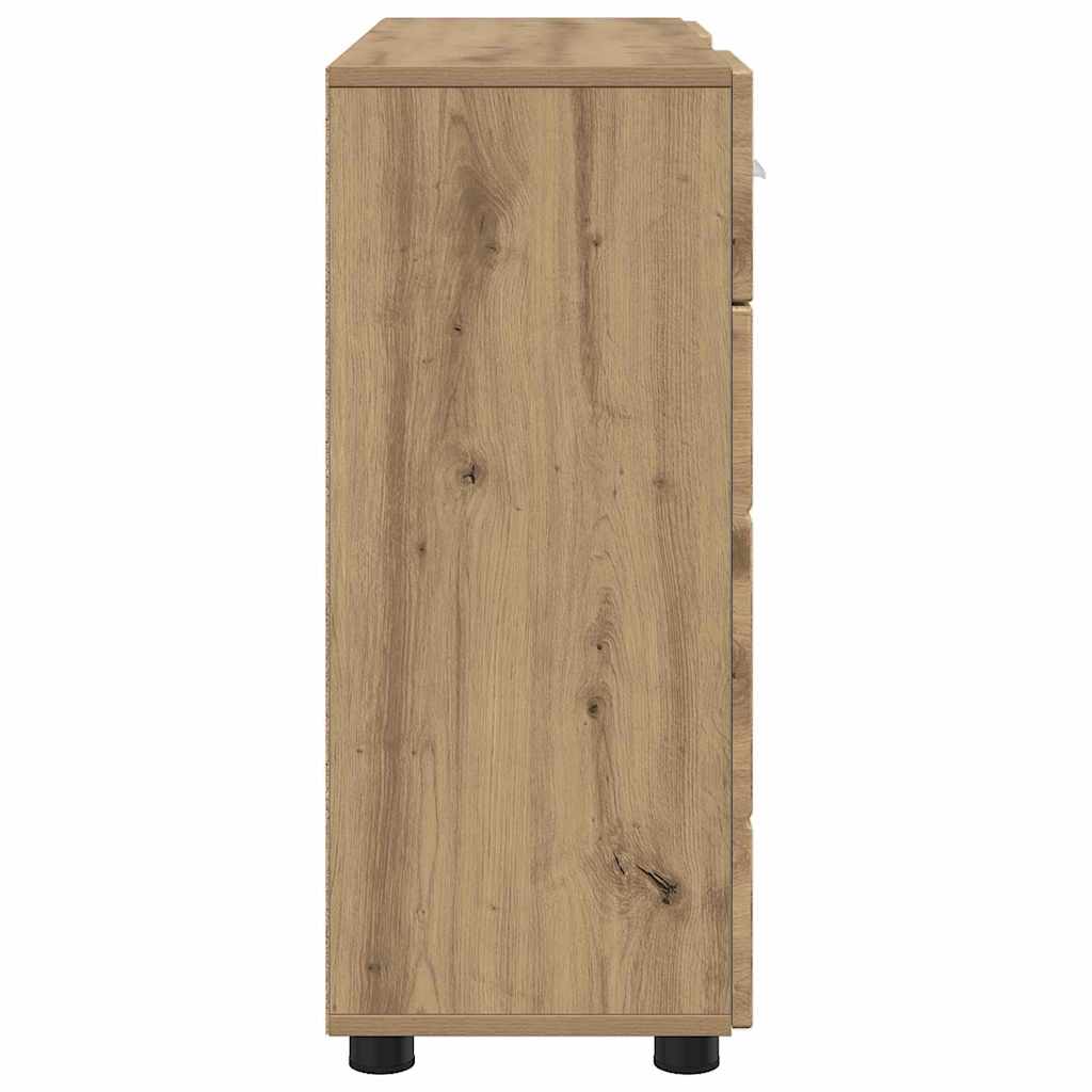 Sideboard Eiche handwerklich 88.5 x 30.5 x 73 cm Holzwerkstoff