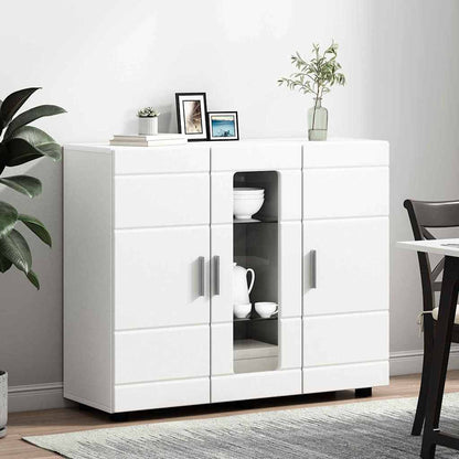 Sideboard mit Regal Weiß 55.5 x 29 x 100 cm Holzwerkstoff