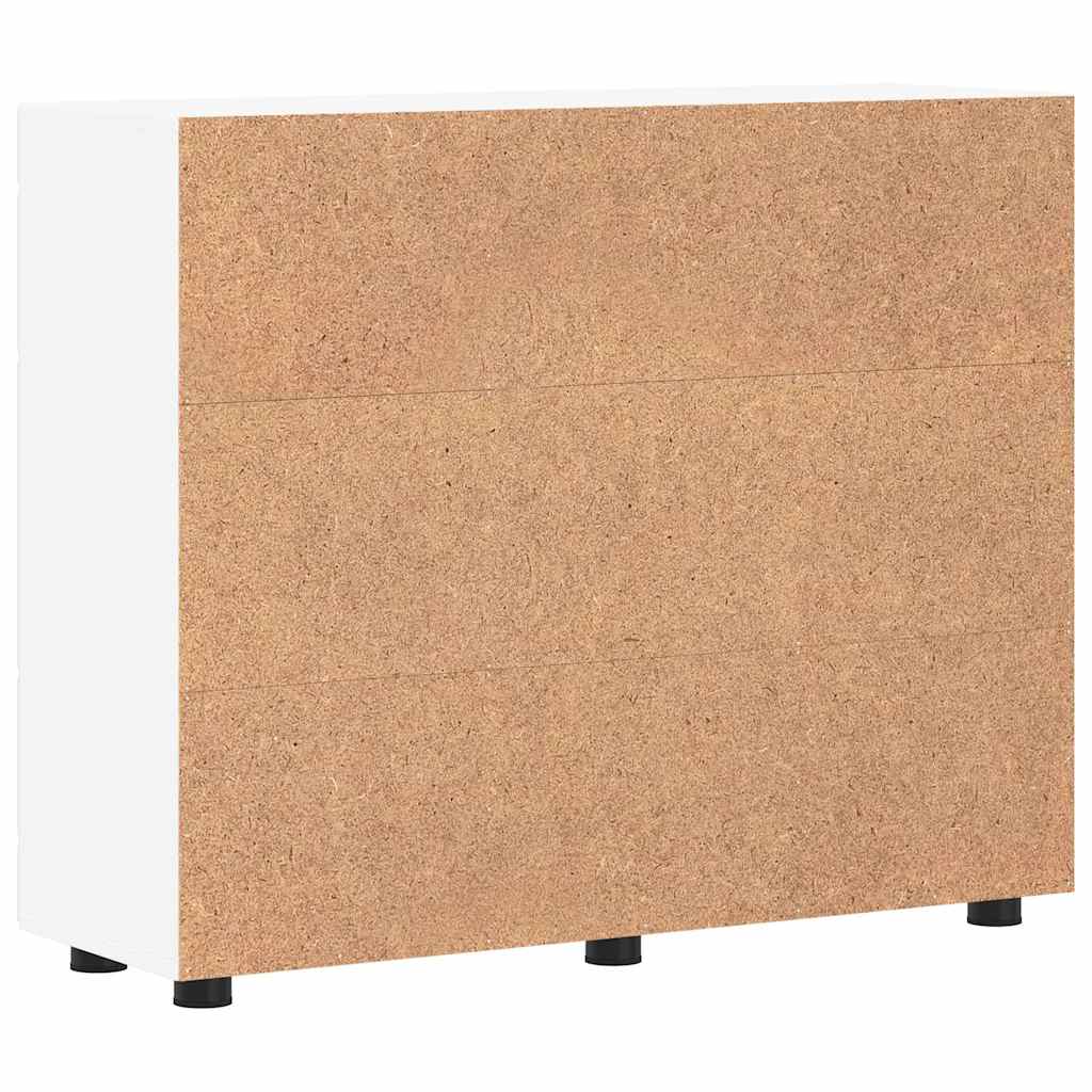Sideboard mit Regal Weiß 55.5 x 29 x 100 cm Holzwerkstoff