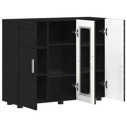 Sideboard mit Regal Schwarz 55.5 x 29 x 100 cm Holzwerkstoff