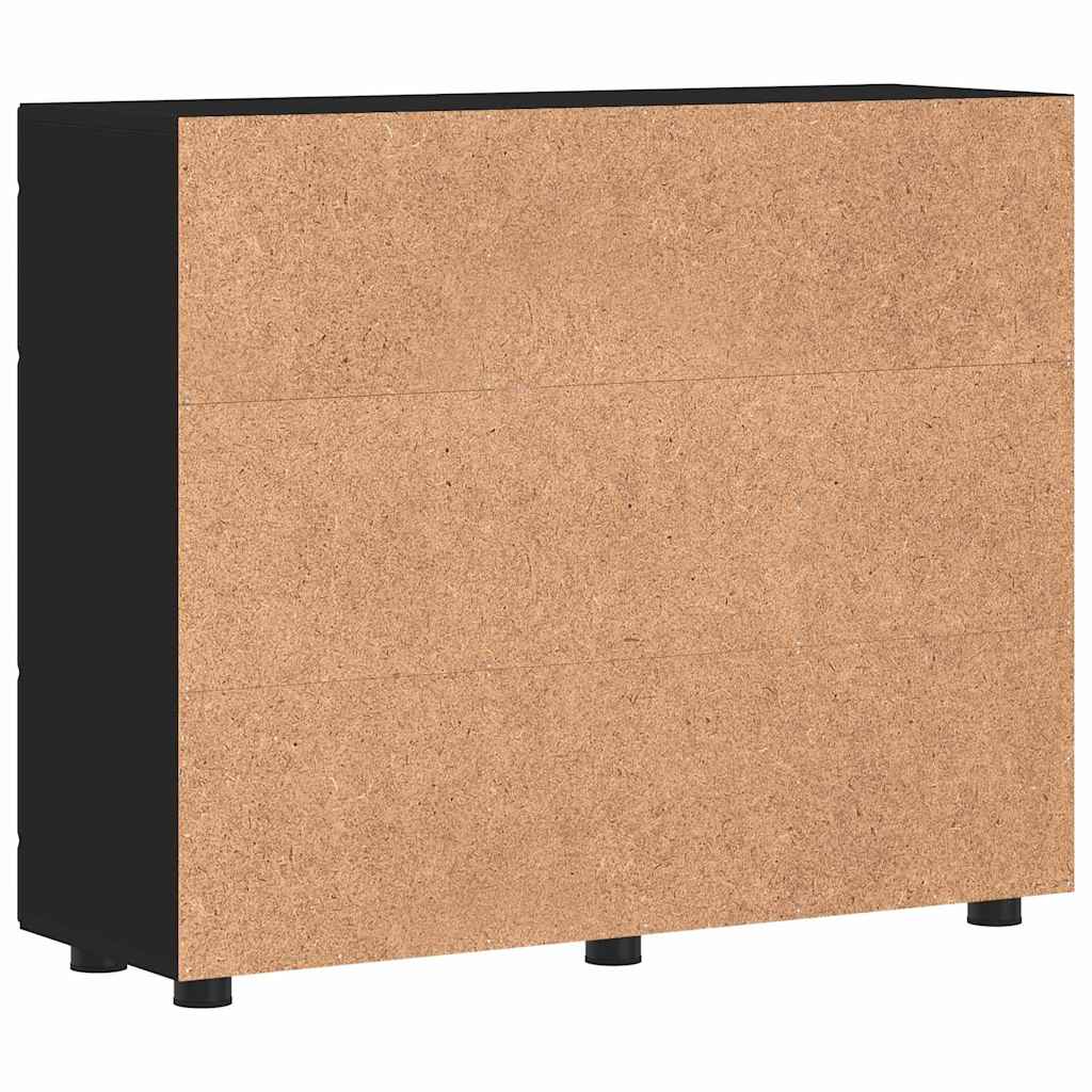 Sideboard mit Regal Schwarz 55.5 x 29 x 100 cm Holzwerkstoff