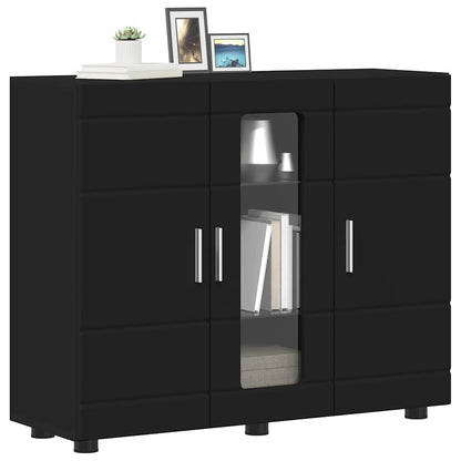 Sideboard mit Regal Schwarz 55.5 x 29 x 100 cm Holzwerkstoff