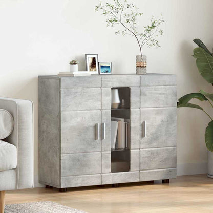 Sideboard mit Regal Betongrau 55.5 x 29 x 100 cm Holzwerkstoff