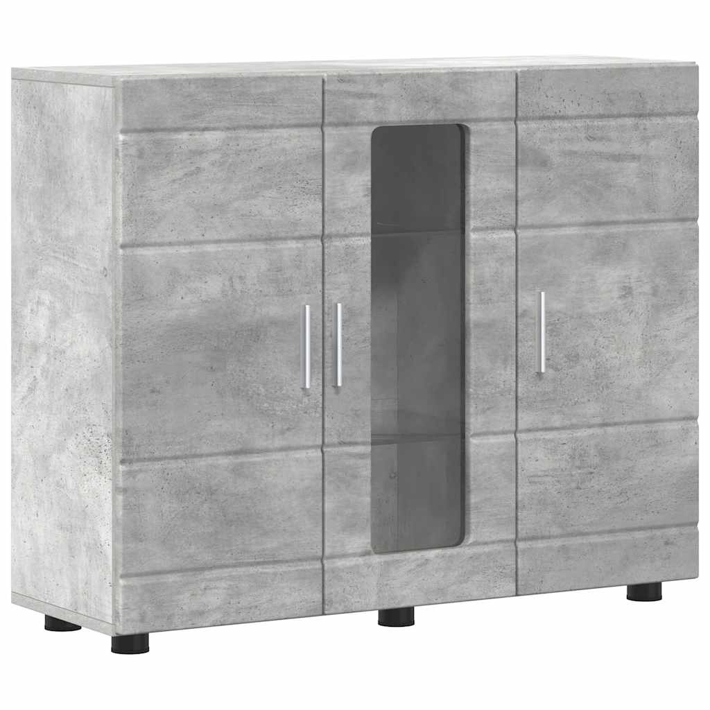 Sideboard mit Regal Betongrau 55.5 x 29 x 100 cm Holzwerkstoff
