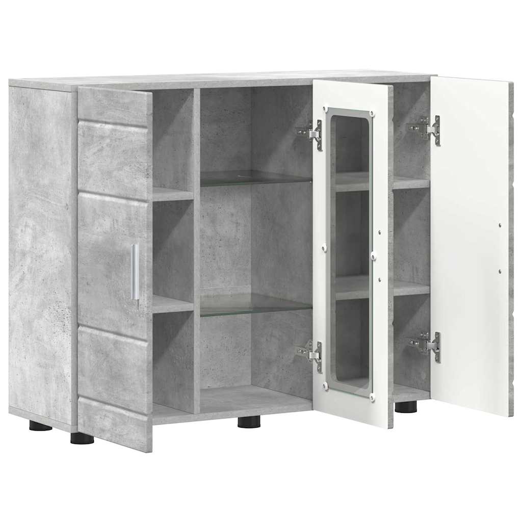 Sideboard mit Regal Betongrau 55.5 x 29 x 100 cm Holzwerkstoff