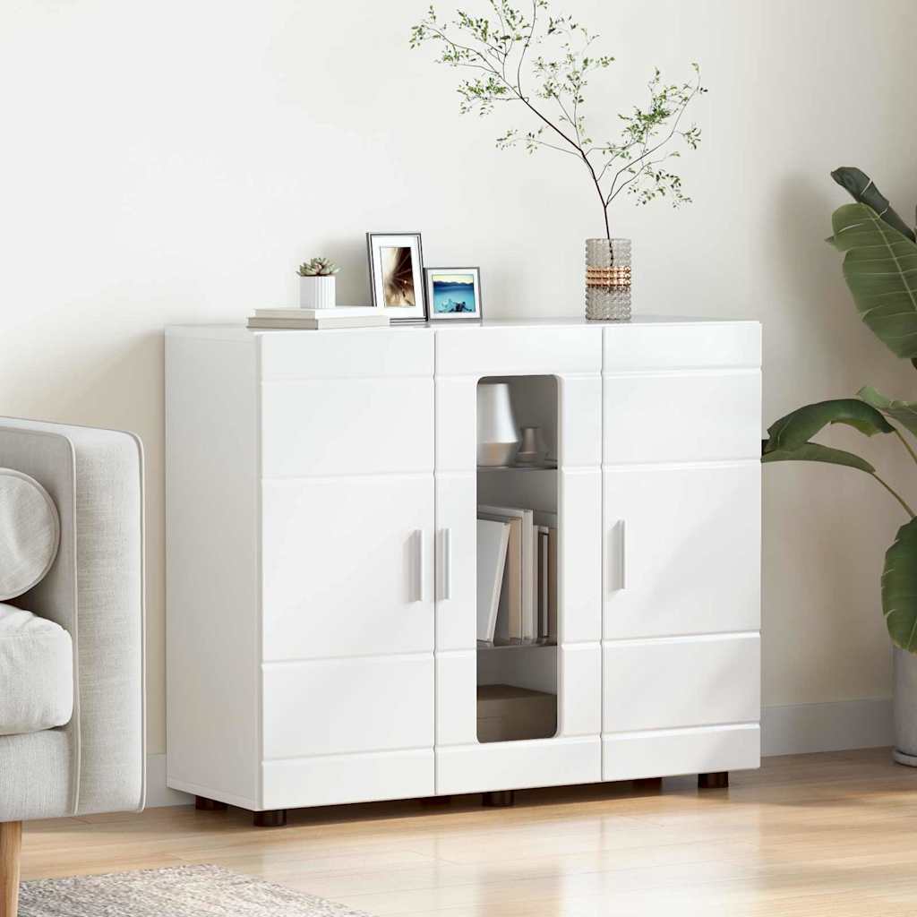 Sideboard Hochglanz-Weiß 55.5 x 29 x 100 cm Holzwerkstoff