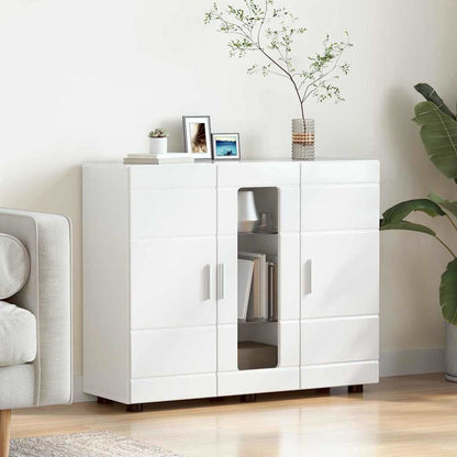 Sideboard Hochglanz-Weiß 55.5 x 29 x 100 cm Holzwerkstoff