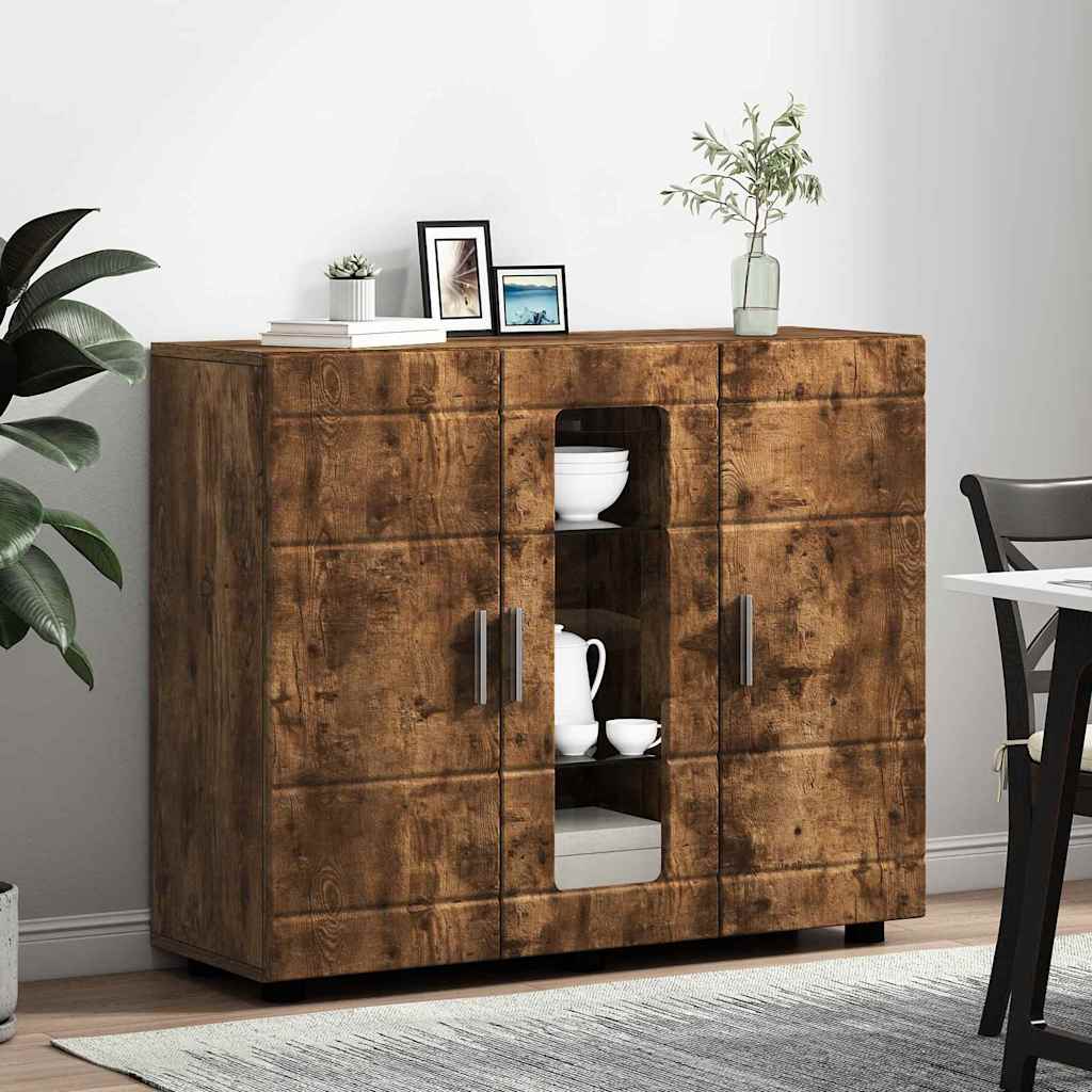 Sideboard mit Tür Räuchereiche 55.5 x 29 x 100 cm Holzwerkstoff