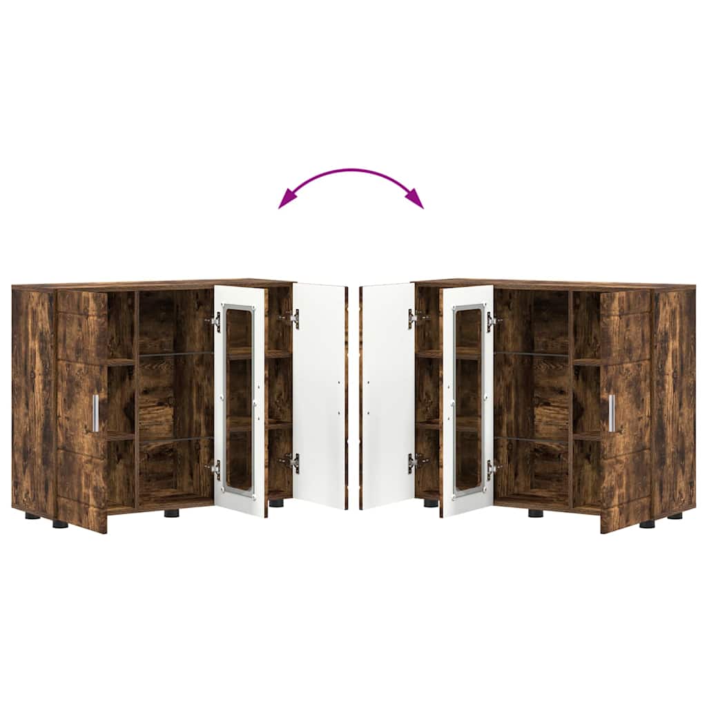 Sideboard mit Tür Räuchereiche 55.5 x 29 x 100 cm Holzwerkstoff