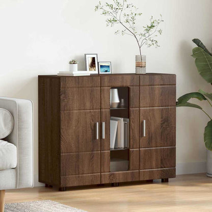 Sideboard Braun Eichen-Optik 55.5 x 29 x 100 cm Holzwerkstoff