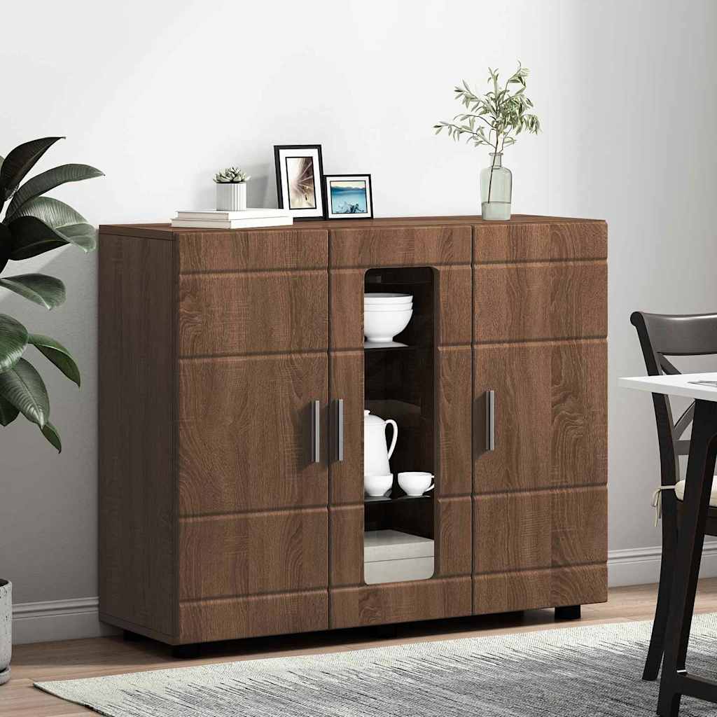 Sideboard Braun Eichen-Optik 55.5 x 29 x 100 cm Holzwerkstoff