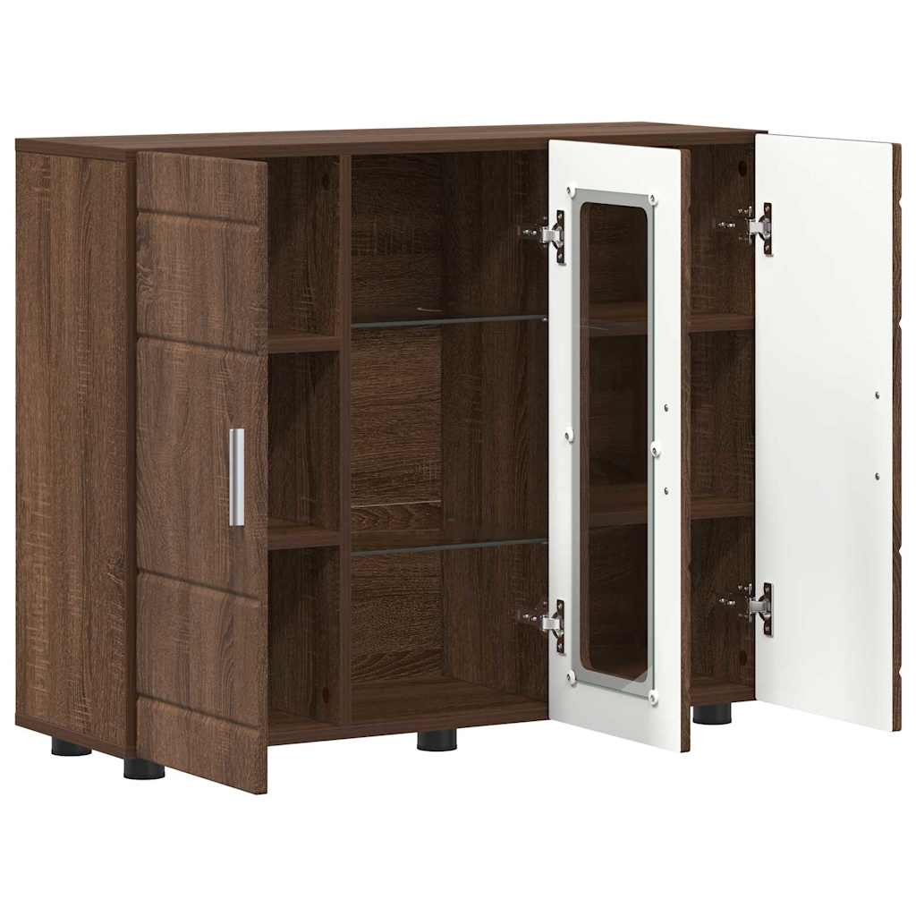 Sideboard Braun Eichen-Optik 55.5 x 29 x 100 cm Holzwerkstoff