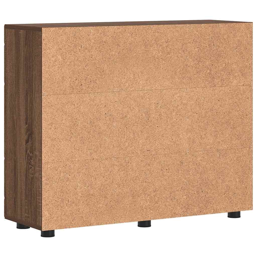 Sideboard Braun Eichen-Optik 55.5 x 29 x 100 cm Holzwerkstoff