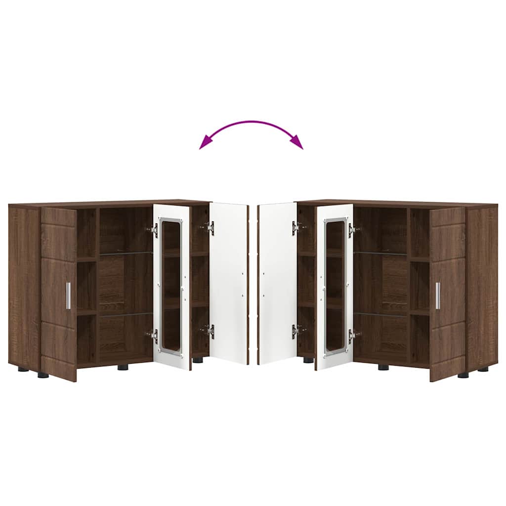 Sideboard Braun Eichen-Optik 55.5 x 29 x 100 cm Holzwerkstoff
