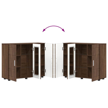Sideboard Braun Eichen-Optik 55.5 x 29 x 100 cm Holzwerkstoff