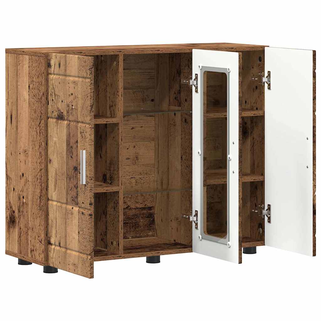 Sideboard mit Regal Altholz 55.5 x 29 x 100 cm Holzwerkstoff
