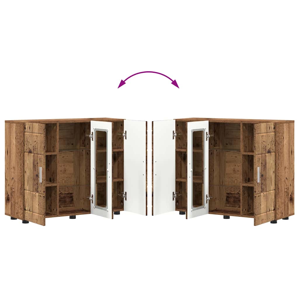 Sideboard mit Regal Altholz 55.5 x 29 x 100 cm Holzwerkstoff