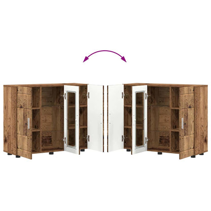 Sideboard mit Regal Altholz 55.5 x 29 x 100 cm Holzwerkstoff