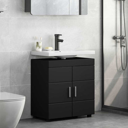 Badezimmer Waschbecken Schrank TULUM Schwarz 60 x 34 x 63 cm