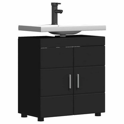 Badezimmer Waschbecken Schrank TULUM Schwarz 60 x 34 x 63 cm
