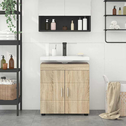 Badezimmer Waschbecken Schrank mit Speicher TULUM Sonoma-Eiche