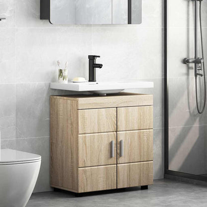 Badezimmer Waschbecken Schrank mit Speicher TULUM Sonoma-Eiche