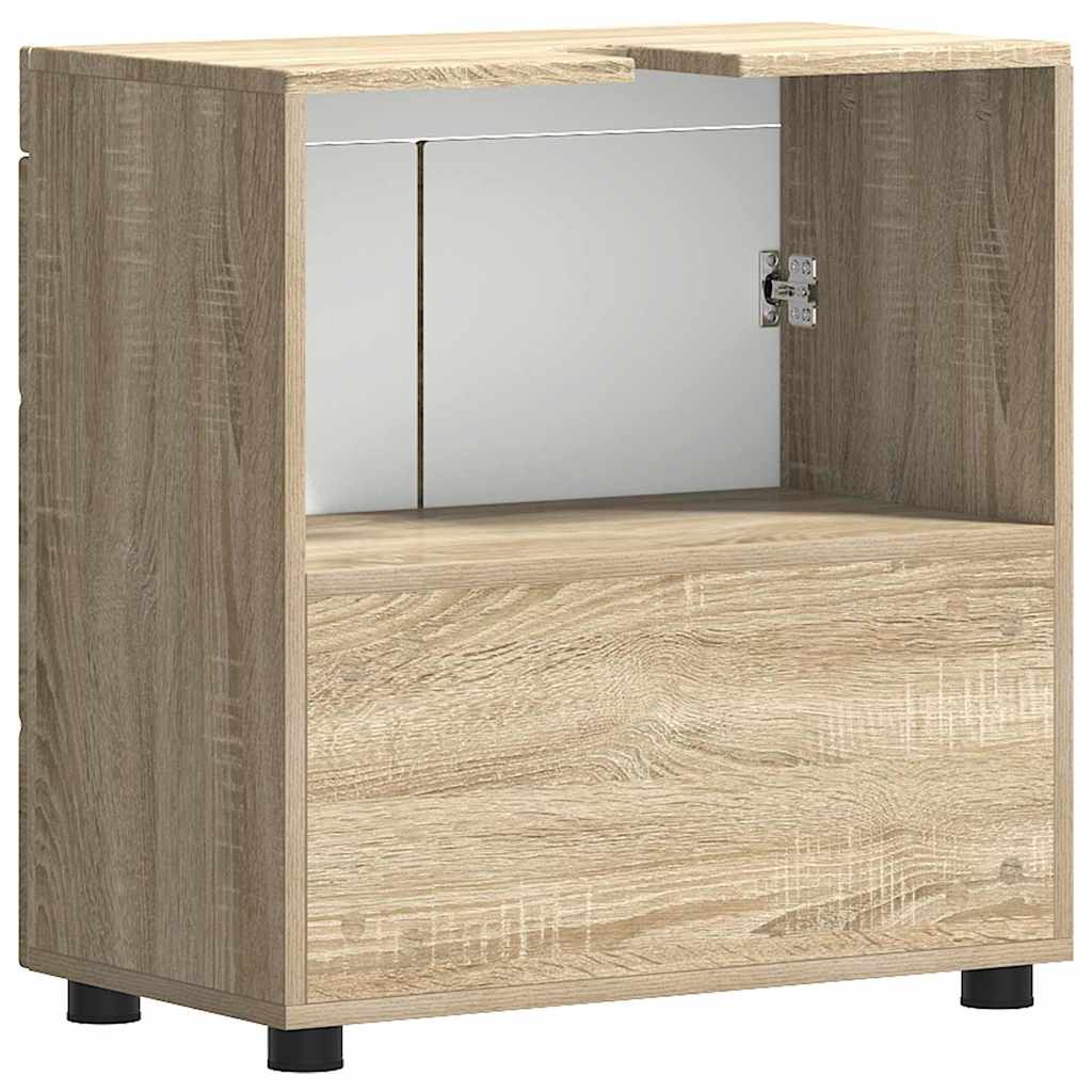 Badezimmer Waschbecken Schrank mit Speicher TULUM Sonoma-Eiche