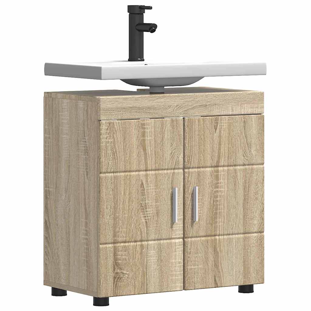 Badezimmer Waschbecken Schrank mit Speicher TULUM Sonoma-Eiche