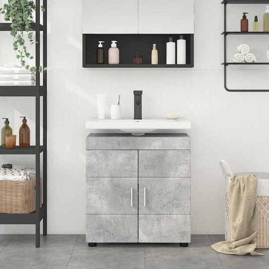 Badezimmer Waschbecken Schrank TULUM Betongrau 60 x 34 x 63 cm