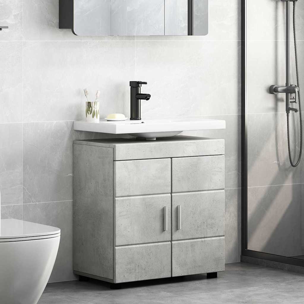 Badezimmer Waschbecken Schrank TULUM Betongrau 60 x 34 x 63 cm