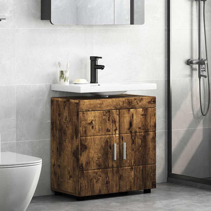 Badezimmer Waschbecken Schrank mit Speicher TULUM Räuchereiche