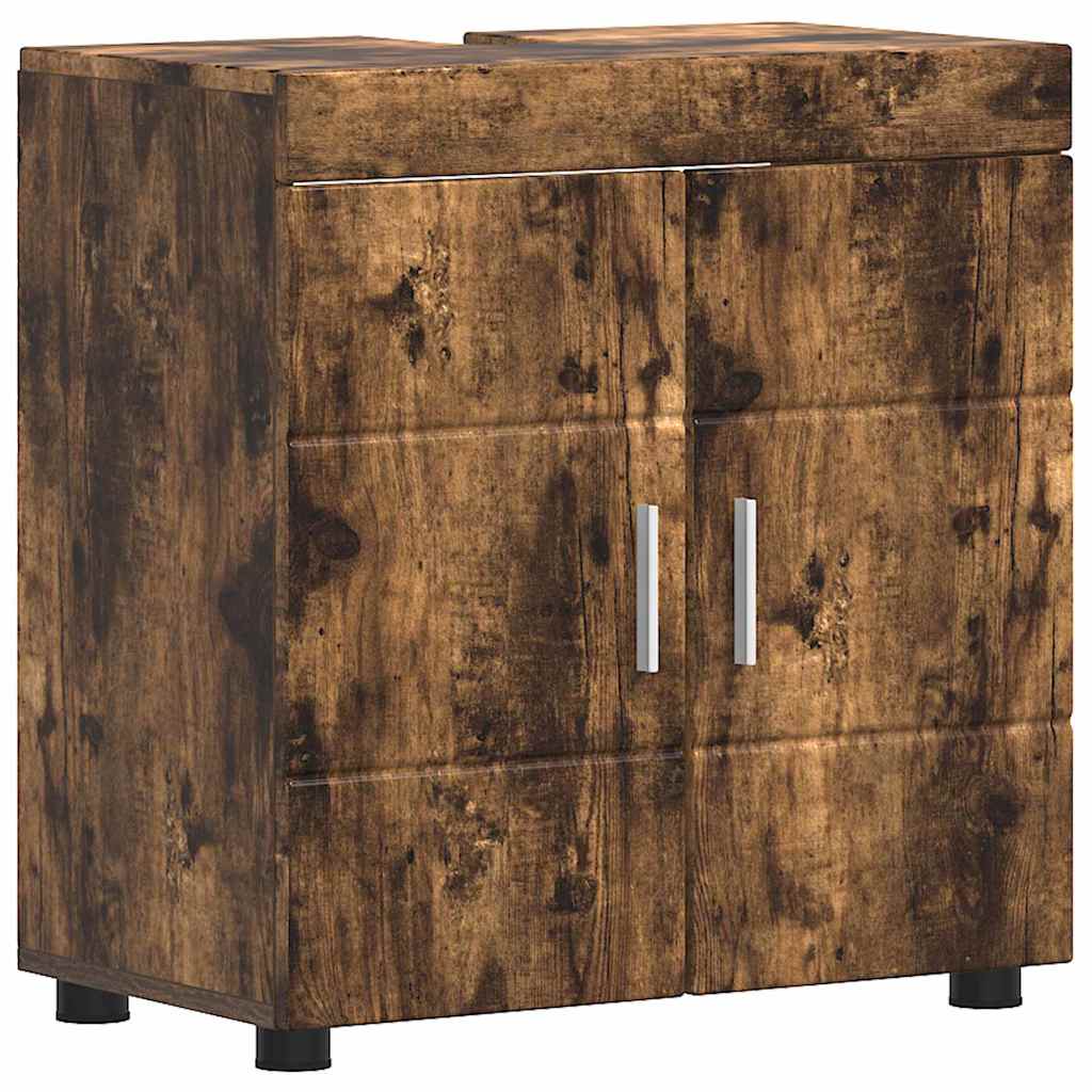 Badezimmer Waschbecken Schrank mit Speicher TULUM Räuchereiche