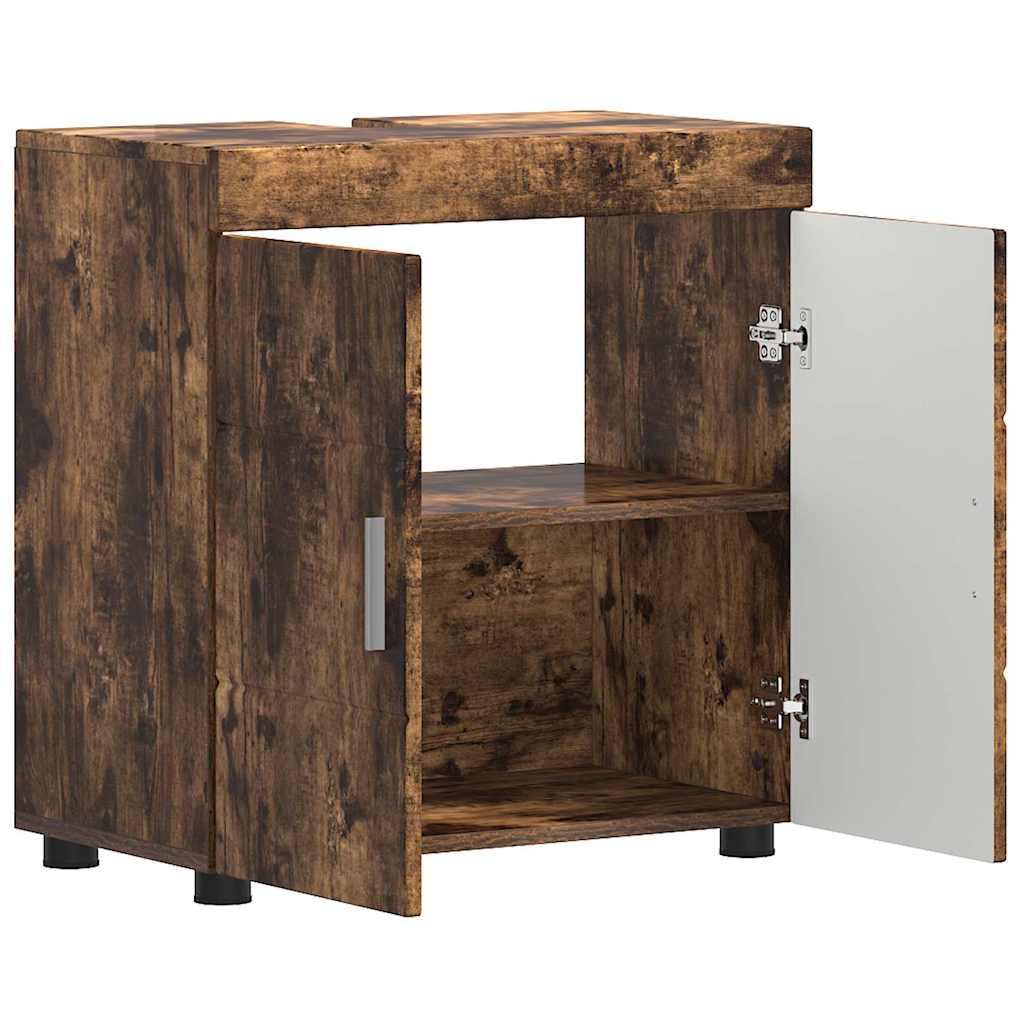 Badezimmer Waschbecken Schrank mit Speicher TULUM Räuchereiche