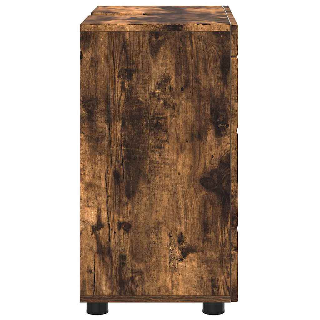 Badezimmer Waschbecken Schrank mit Speicher TULUM Räuchereiche